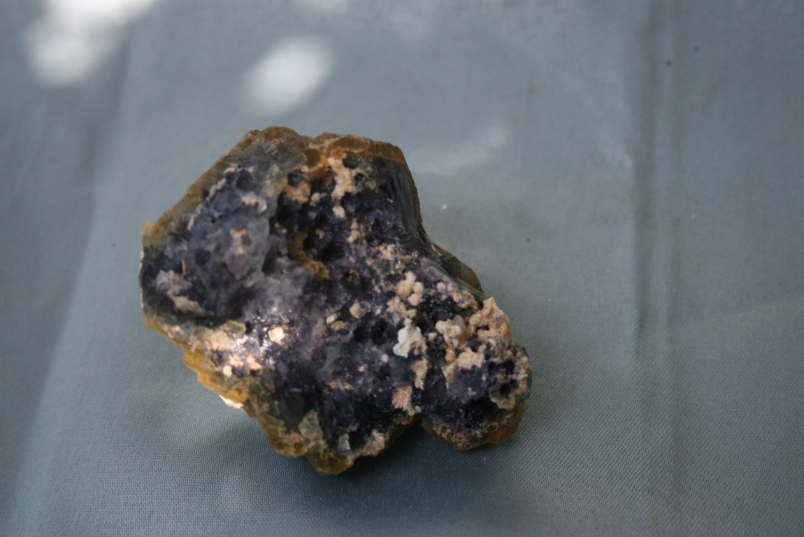 Purple and Butterscotch Fluorite stone of mental Agility from Riemvasmaak  4797